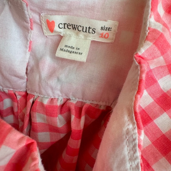 Crewcuts Tiered Ruffle Pink/Green Gingham Dress, Size 10 - Picture 6 of 7
